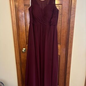 Azazie Burgundy Maxi Dress